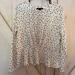 Women's Black and White Polka Dot Top